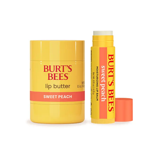Burt’s Bees Sweet Peach Lip Butter + Sweet Peach Lip Balm Bundle Burt’s Bees Sweet Peach Lip Butter + Sweet Peach Lip Balm Bundle