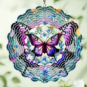 10-Inch 3D Butterfly Wind Spinner Outdoor, Colorful Metal Wind Spinners for Garden, Patio, Yard, Porch, Beautiful Birthday Gifts for Women and Mom