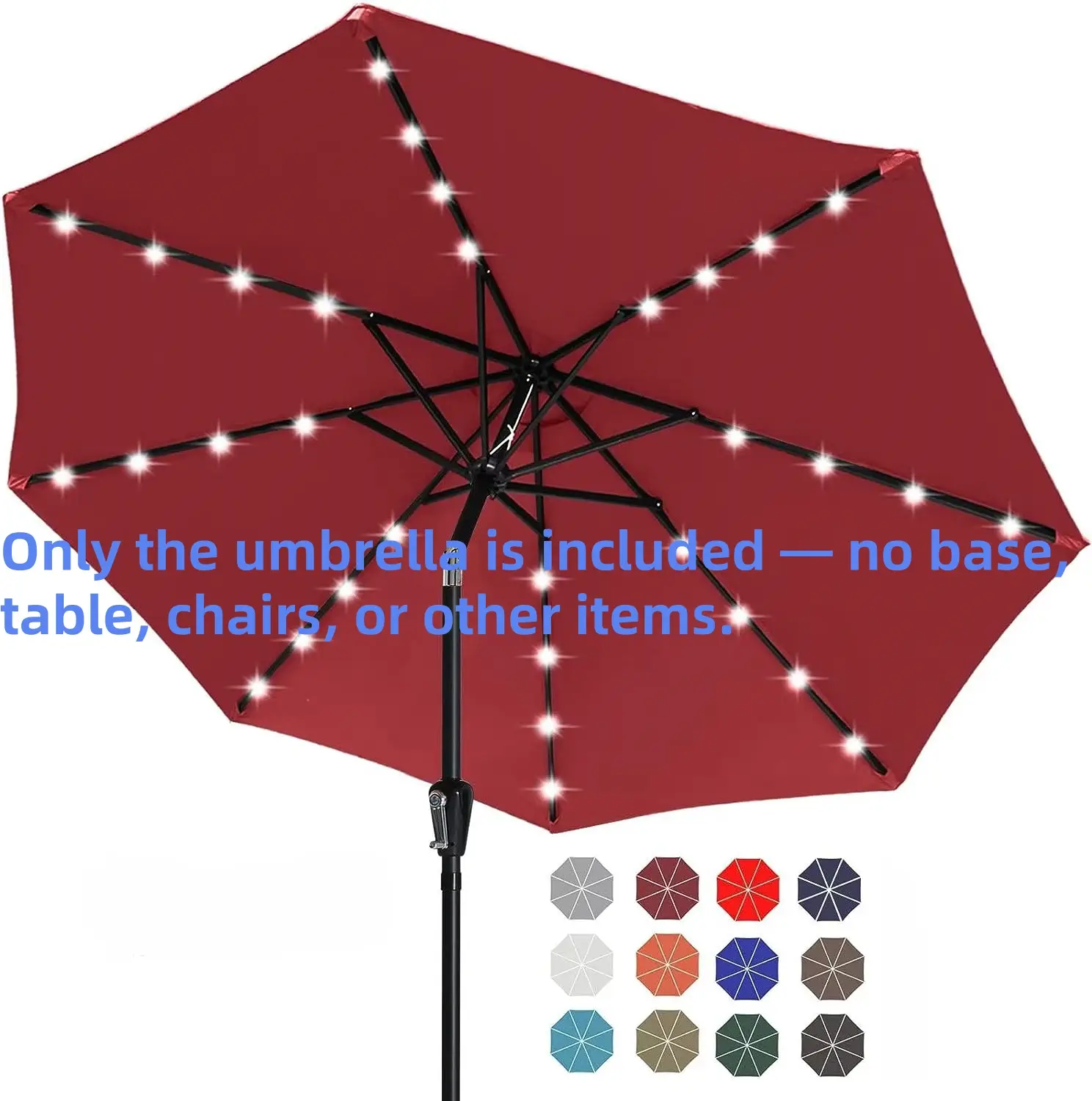 [It’s just a single umbrella without a base.]ABCCANOPY Durable Solar Led Patio Umbrellas with 32LED Lights 7.5FT