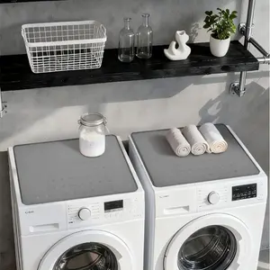 Silicone Washing Machine Drying Rack Top Protector Storage Pad, Roll-Style Washer Mat for Dryer Protection & Organization