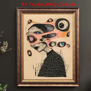 Abstract Woman Pattern Unframed Painting, Unframed Art Print, 1 Count Modern Canvas Wall Art, Wall Decor for Home Living Room Bedroom Study Room, Ornaments