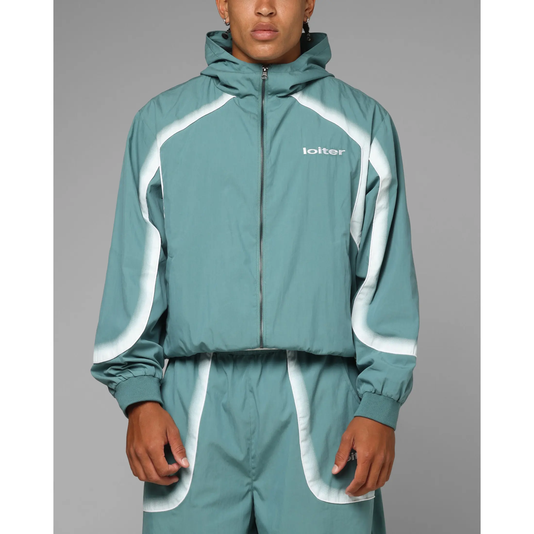 Loiter Spray Day Track Jacket Teal Loiter Spray Day Track Jacket Teal