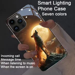 The Night Moon Wolf King Colorful Smart Voice Control Luminous Phone Case is suitable for iPhone 16-12. It features intelligent voice control, luminous technology, dazzling drop protection, a luminous, colorful design, and a shockproof case.