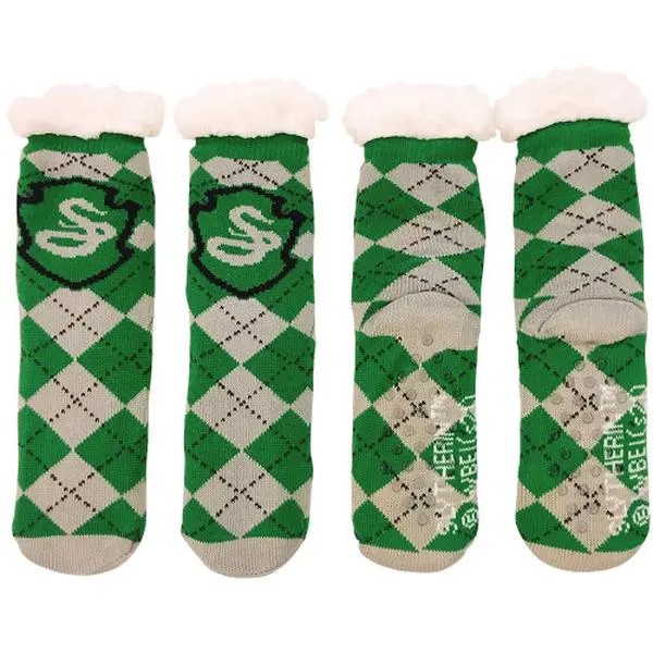Cozy Moments Harry Potter Slytherin Argyle Sherpa Socks