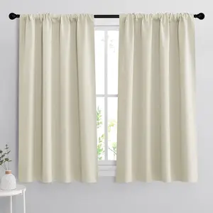 Modern Minimalist Dreamy Full Light Blocking Curtains, Rod Pocket Design, UV Protection, Perfect for Living Room and Bedroom Decor, Window Curtain
