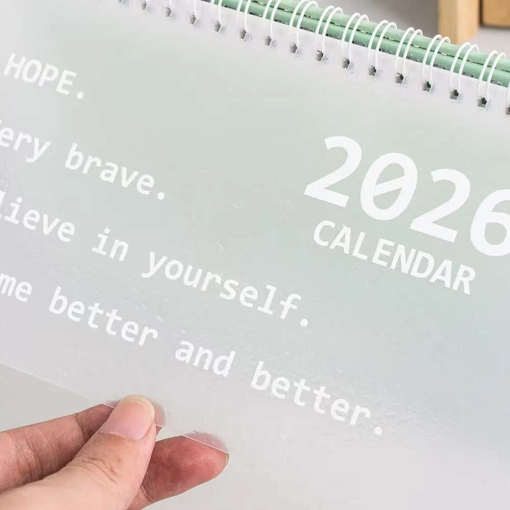 Korean Style 2026 Jelly Desk Calendar, Waterproof Coil Binding, Fresh Cute Desktop Planner, Perfect Organizer & Daily Reminder Tool