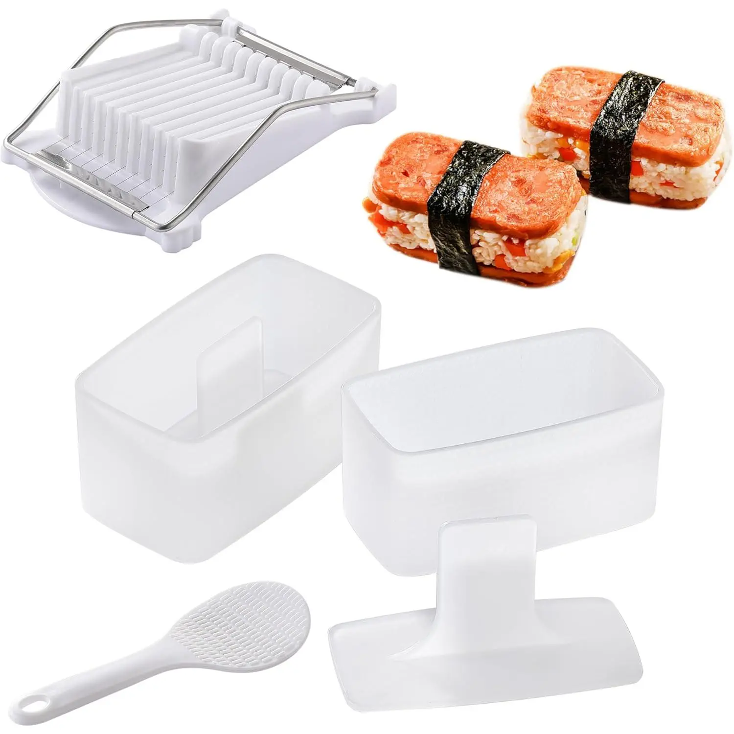 Musubi Press Molds with Slicer and Rice Paddle, Sturdy and Easy to Make Musubi at  for Bento, Sushi Snacks, Party and Picnic