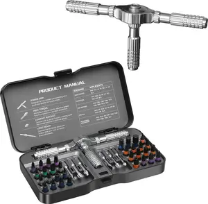 Ratchet  Set: 40 in 1   Sets, DIY Combination Flexible Shaft Precision  Kit with S2 Steel Bits for Electronics & Furniture Assembly, Bicycle Tools