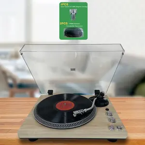 Retro Vinyl Record Player with 2x Turntable Belts 1x AT3600L Stylus Belt-driven Turntable Wireless Audio Pre-amplifier RCA Line Output 2 Speeds Halloween Thanksgiving Christmas Gift
