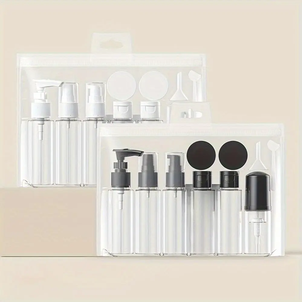 11pcs and Travel Portable Separate Makeup Bottle Set, Cosmetic Storage, Shampoo Bath Lotion Toner Essence Packages, Ideal for On-The-Go Use, Makeup Travel Organizer, Makeup Bag, Makeup Container Set