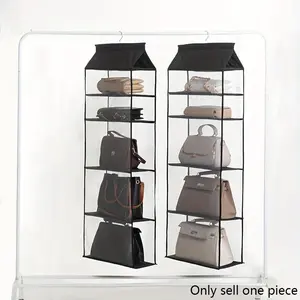 Multi-layer Hanging Handbag Organizer, 1 Count Transparent Purse Storage Bag, Hanging Purse Organizer For Home Student Dorm