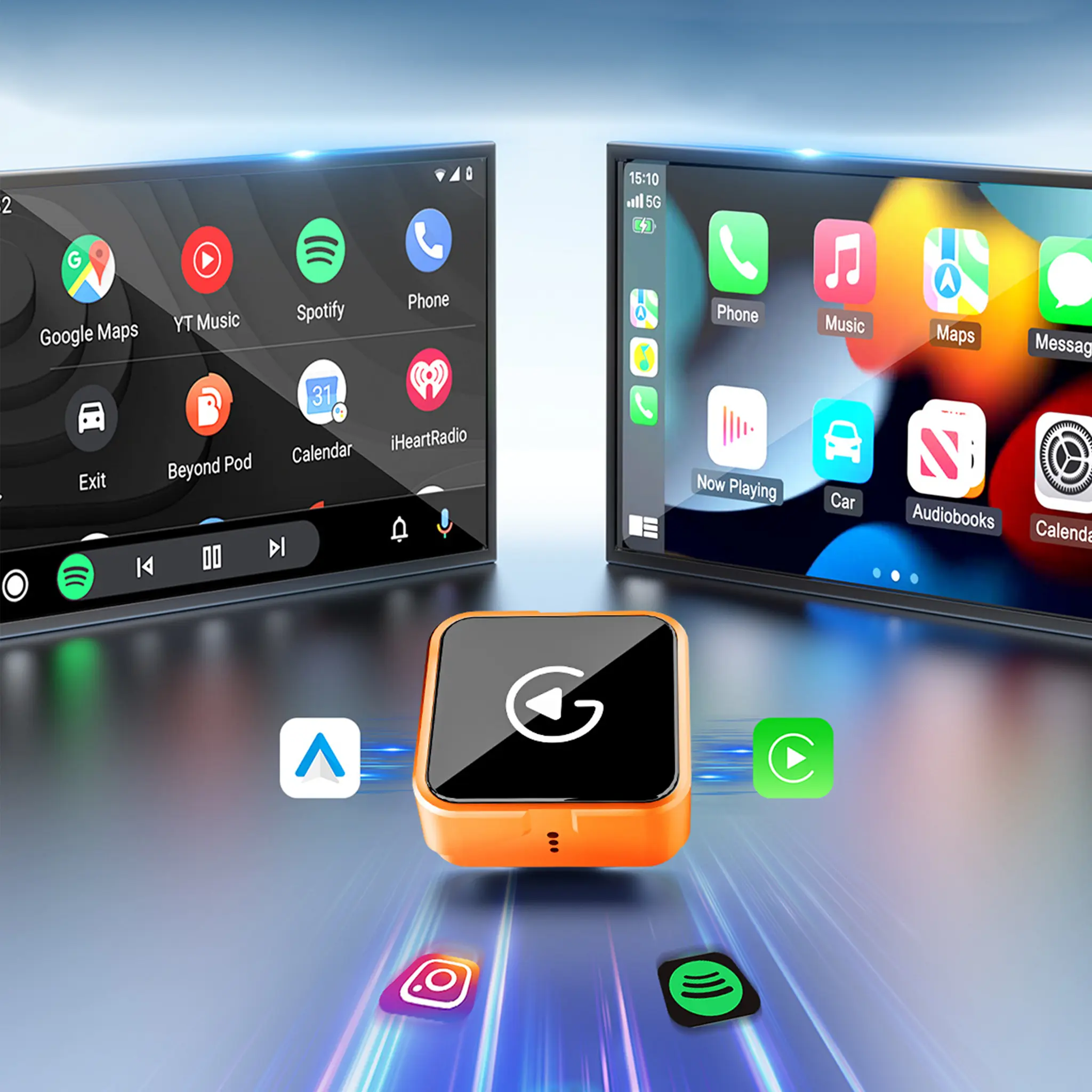 2026 Latest Version Turn Wired into Wireless Lag Free Fast Connecting Wireless Bluetooth Adapter USB Port Compatible with Apple iOS Android Auto Wireless CarPlay Adapter