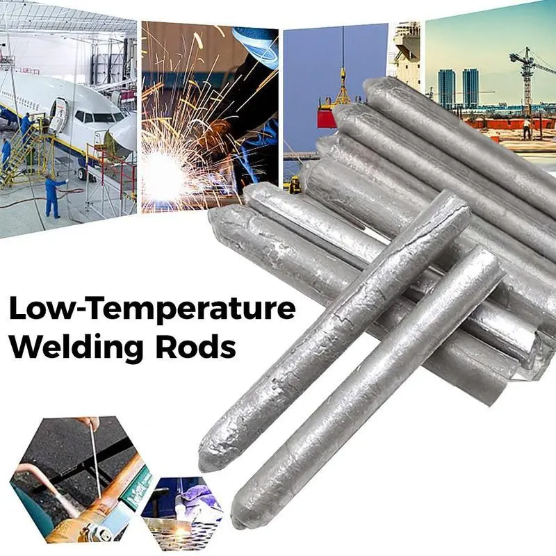 Low-Temperature, Easily Fusible Aluminum Welding Rods, Suitable for Water Tanks and Pipes. Multi-Functional, Fast-Melting Flux-Cored Rods, Suitable for Stainless Steel, Copper, Iron, and Aluminum, Effectively Repairing and Filling Welds Industrial Home