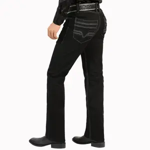 LAMASINI JEANS Cowboy HEAVY Denim Jeans LM26502 Black Color