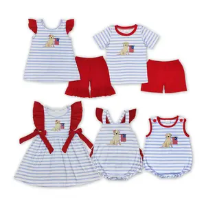 Patriotic Pups & Little Stars: Adorable 4th of July  Matching Outfits for Boys, Girls Cute Kids Clothes two piece sets