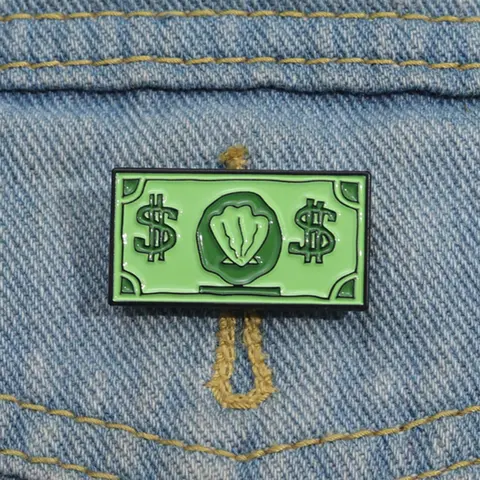 Creative Money Design Brooch, Fashion Alloy Badge for Backpack & Jeans, Enamel Pin Suitable for Backpacks, Jeans, Scarves, Hats Decoration, Fashion Accessory
