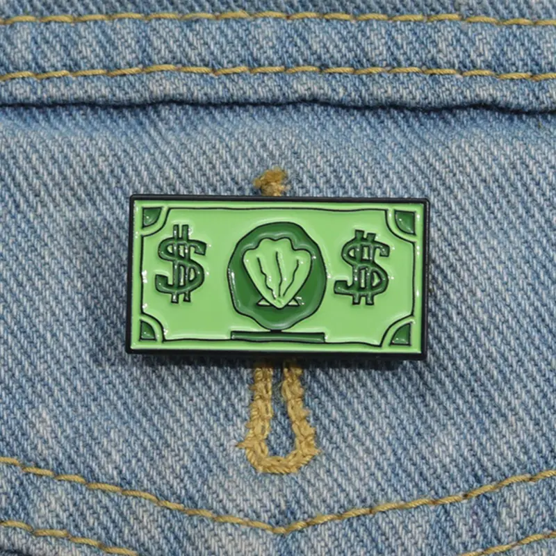 Creative Money Design Brooch, Fashion Alloy Badge for Backpack & Jeans, Enamel Pin Suitable for Backpacks, Jeans, Scarves, Hats Decoration, Fashion Accessory
