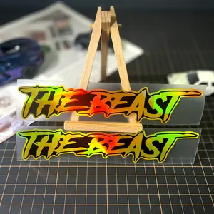 1PC Glittering Gold Beast Motorcycle Decals Suitable for Helmet DIY, Car Bumpers, Window Decoration, Motorcycle Scratch Concealment Waterproof, Durable Self-adhesive Stickers Interior and Exterior Automotive Styling Accessories Motor Parts Accessories