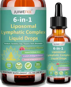 Lymphatic Drainage Drops 6 in 1 Lymphatic Complex with Burdock Dandelion Kelp and Cleavers Maximum Potency Lymph System Support for Bloat Balance Cortisol Immune Full Body Detox and Skin Vitality Daily Wellness Formula for Men and Women