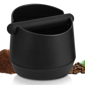 Shock-Absorbent Espresso Knock Box, Round Design with Removable Knob & Non-Slip Base, Ideal for Efficient Coffee Waste Management, Coffee Bar Accessories