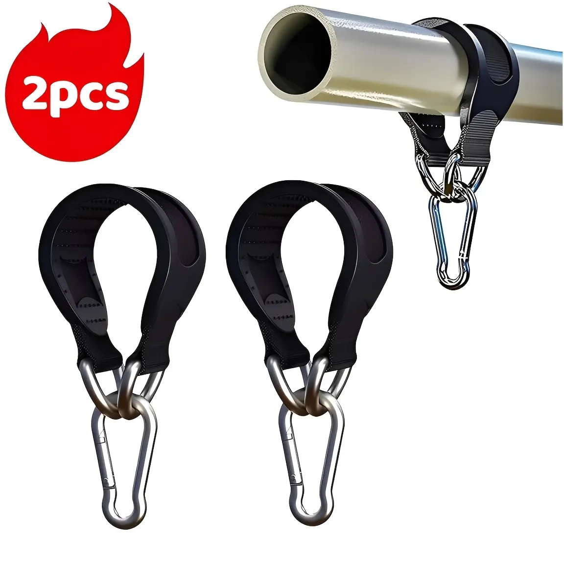 A Set of Two Heavy-Duty Extended High-Quality Fitness Training Straps with Metal Hooks, Versatile Suspension Straps Suitable for Secure Anchoring in Gyms, Boxing, Pull-Ups, Strength Training, And Suspension Exercises - Featuring a Durable Belt
