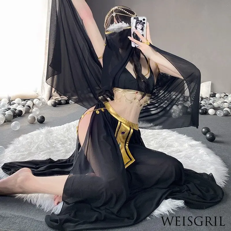 Black 5 piece set+headwear