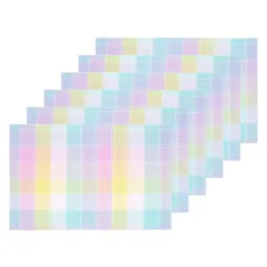 Hana Color Block Plaid Placemat Set of 6 by Valerie