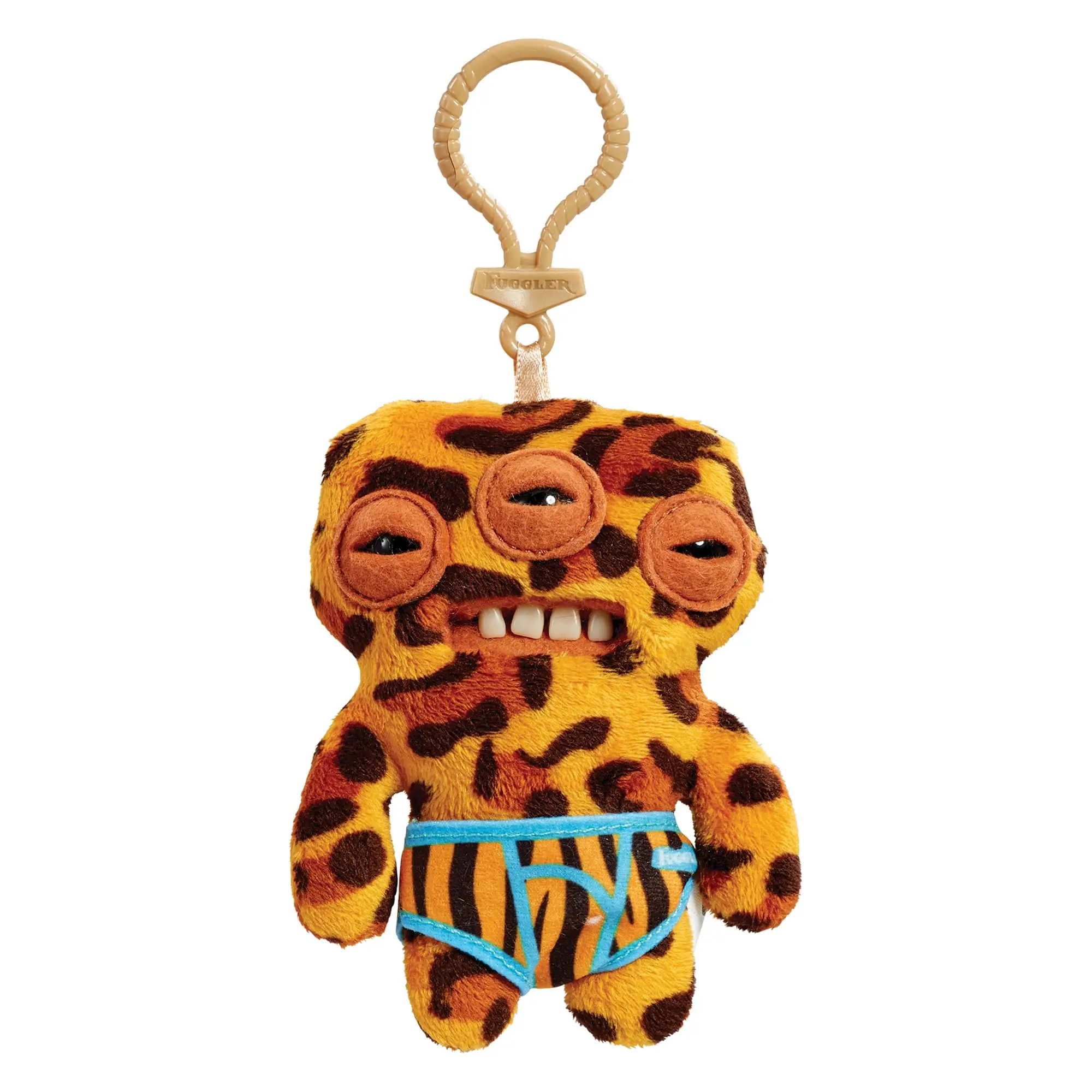 Fugglers 5-Inch Plush Clip-On | Annoyed Alien - Leopard Fugglers 5-Inch Plush Clip-On | Annoyed Alien - Leopard