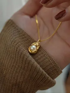 Faux Pearl Decorated Pendant Necklace for Women, Elegant Jewelry for Party, Daily Clothing Decor, Trendy All-match & Exquisite Jewelry for Birthday Gift