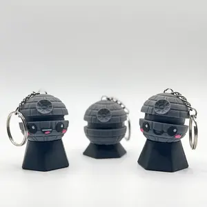 Cute Death Star Clicky Keychain