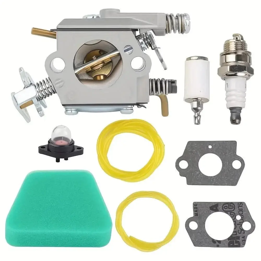 2-Pack Steel Automotive Fuel System Carburetor Complete Tune-Up Kit, Auto Replacement Parts with 2x Fuel Filter & 2x Primer Bulb, Part # Match for Poulan 1900–2055 Chainsaw Models (Replaces Part# 530071752)
