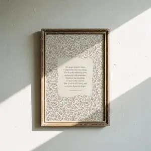 Lamentations 3 Scripture Art Print Vintage Christian Home Decor