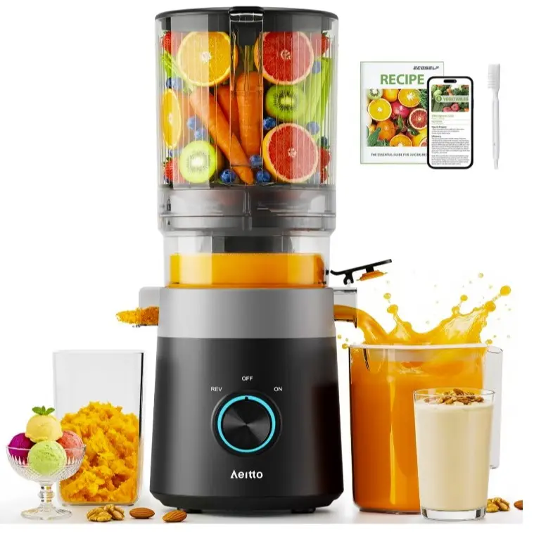 3-in-1 Juicer Machines, 6.0" Wide Mouth, Mesh-Free Easy to Clean