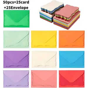 25 Envelopes + 25 Blank Cards, Mini Self-Adhesive Envelopes, Multiple Colors, Perfect for Birthday, Christmas, Thanksgiving, Anniversary Invitations