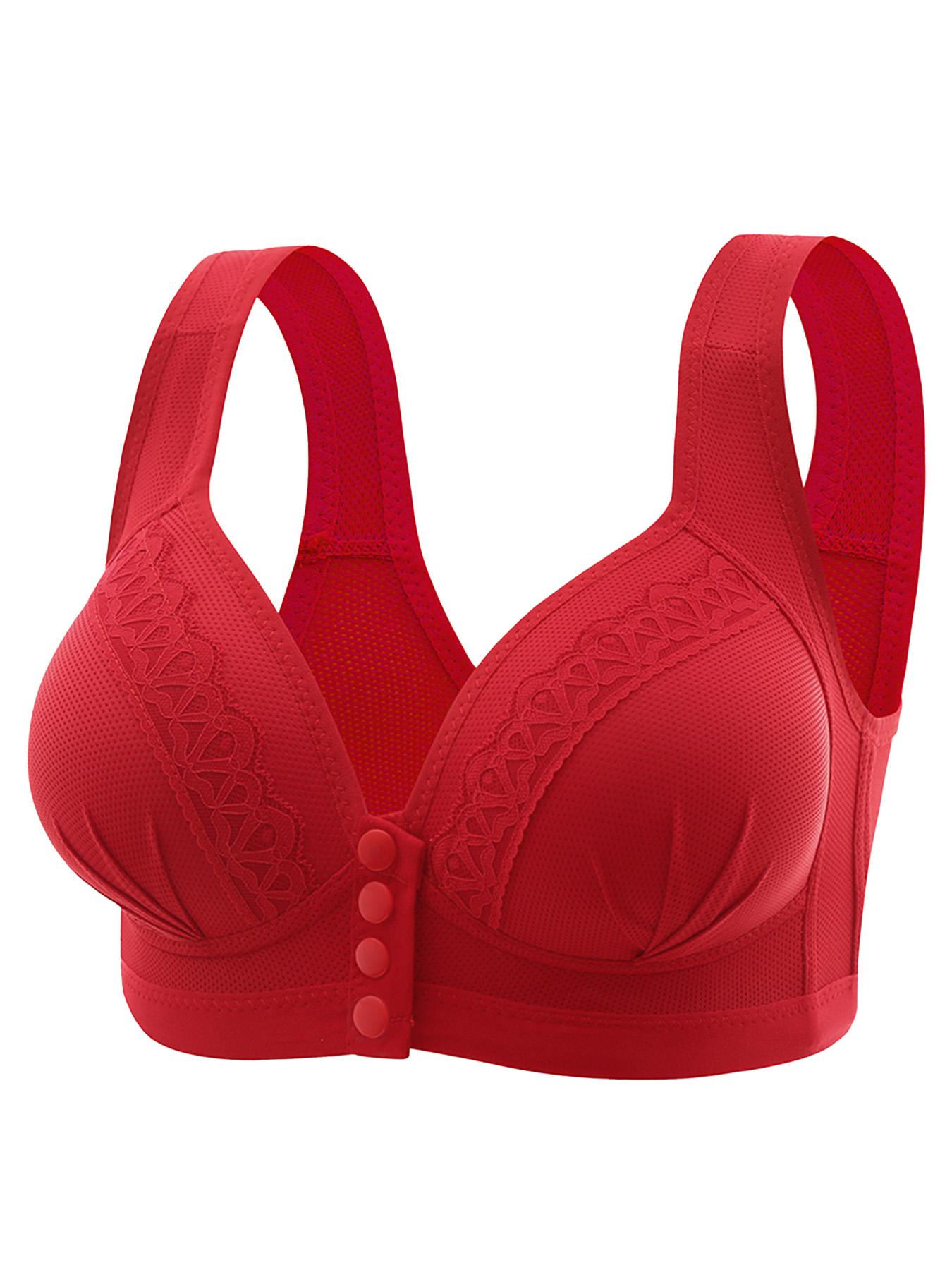 1/3/6PCS Women's Push-Up Jacquard Bra Front Closure Bras Posture Full Coverage Underwire Unlined Seamless Bra for Daily Wear All Seasons, Push bra,Womenswear, Unlined Bra, Wireless Underwear Bras