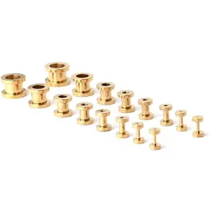 16pcs Surgical Steel Screw Tunnel Gauge Ear Expander Stretching Kit Plugs Piercing -8 Pairs 14g-00g (1.6mm-10mm)