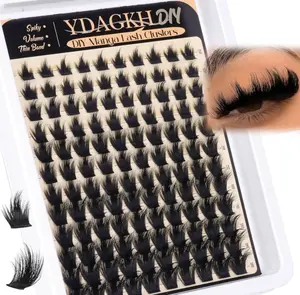 Manga Lash Clusters with Spikes Thick Volume Eyelash Clusters Wispy Spiky Lash Extension Fluff 10-18mm Anime Cluster Eyelash Extensions DIY Mega Eyelash Extension 120Pcs by YDAGKH