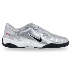 Nike Women's Total 90 3 Metallic Sneaker - Authentic Futsal Soccer Trainer in Silver, Black, and Red (IM7595-001)