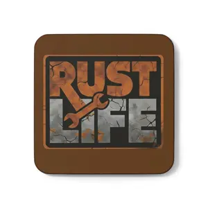 Rust Life Rustic Themed Coaster Set for Home Bar Decor, Unique Drink Coasters, Gift for Mechanics, Personalized Coaster, My Rust Life Coaster