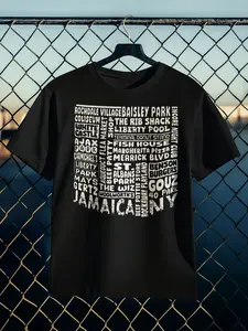 Jamaica NY Landmarks Graphic T-Shirt Cotton Unisex
