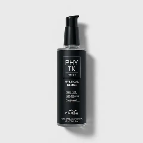 Phytoca Mystical Gloss Serum - Adult Female Haircare Frizz Control Styling Aid & Conditioning Treatment, Cyclopentasiloxane (and) Dimethiconol Blend, Humidity Hair Solutions, Non-Greasy Lightweight Leave-In, Silky Finish, 60 mL (2.02 oz) Pump Bottle