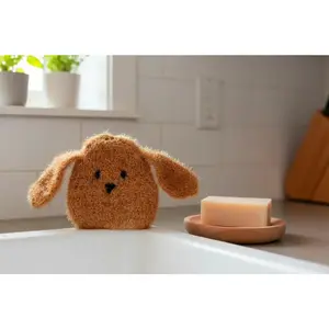 Cute Dog Kitchen Scrubby Set – Rufus & Friends (3 Pack, Dishwasher Safe Scrubber)
