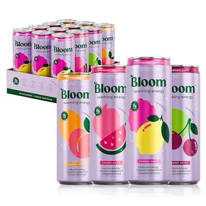 Bloom Sparkling Energy Drink Variety Pack Natural Caffeine Zero Sugar 180mg Antioxidant-Rich Green Coffee Bean & Green Tea Extract 12oz 12 Pack Beverage Vegan Prebiotics Metabolism Support