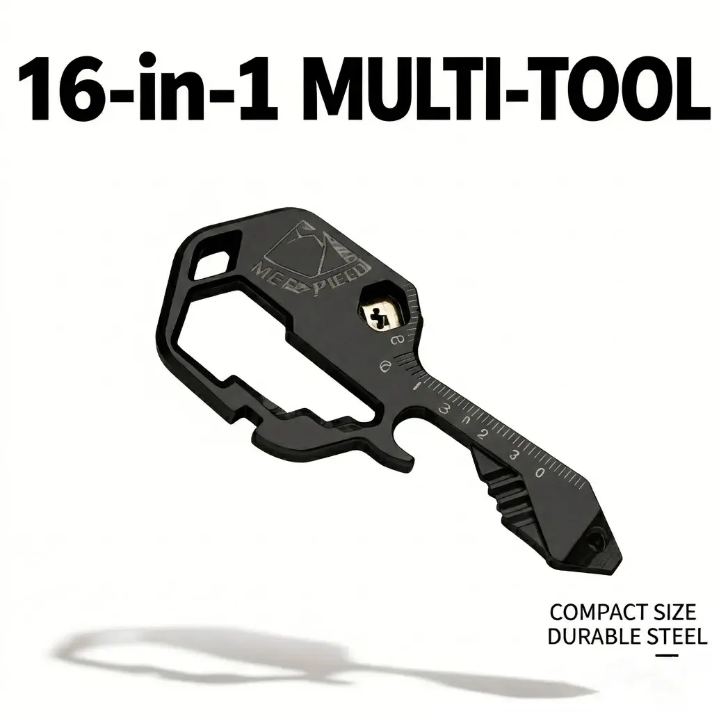 Portable EDC Keychain Multitool,16+ Functions Stress Bottle Opener, hand Screwdriver,Wrench,Box,Cutter, gift,for Everyday Carry home with Screwdriver, Wrench, and Box Cutter for Travel, Outdoor,and Everyday Use,
