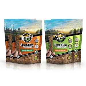 Green A Day - Veggie Strips | A Mix Pack with 2 Flavors | A Healthy Vegetarian Supplement Chew for Dogs Made with Real Fruits and Vegetables | 3 oz Bag x4