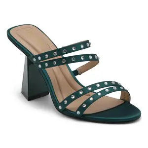 Charles by Char les David Kacia Rhinestone Str appy Block Heel