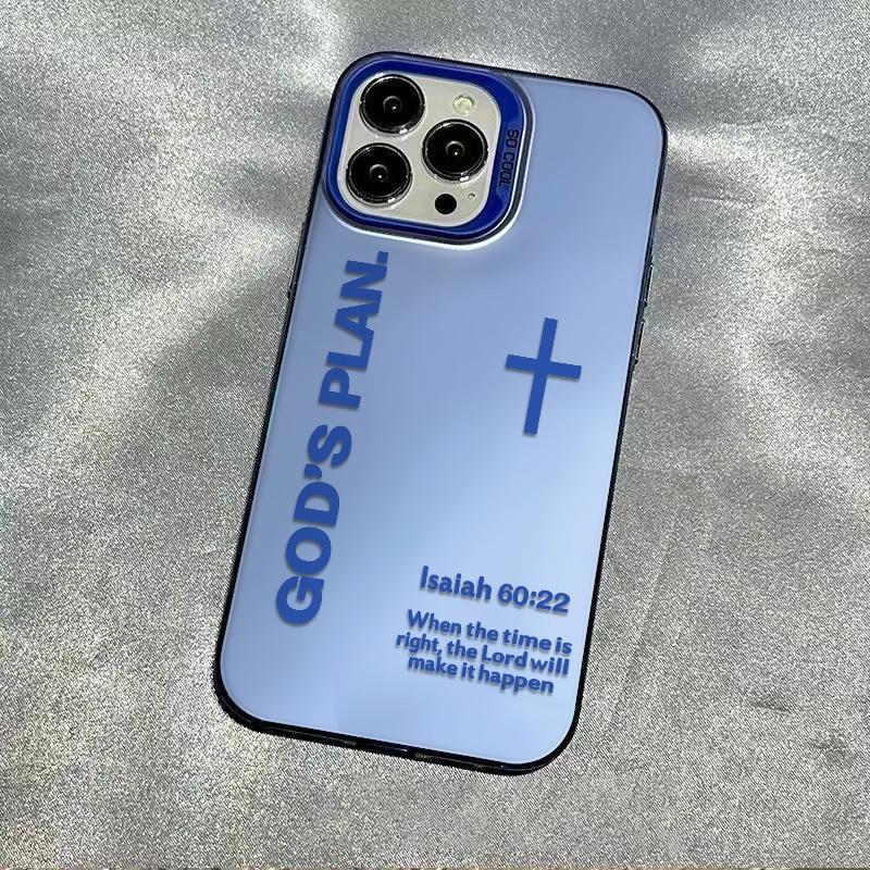 Unique GOD'S PLAN Patterns Phone Case Combining A Bold Faith Design And Premium Clear Finish Merging Religious Spirit With Timeless Fashion Sense For iPhone 17.16.15.14.13.12.11.X.XS.XSMAX.XR.8.7