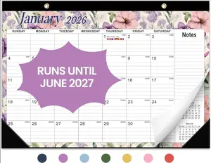 2026 Desk Calendar, Large Desktop/Wall Monthly Calendar (Jan. 2026 - Jun. 2027) 17'' x 12'' Personal Desk Planner for Teacher Family School Office Supplies