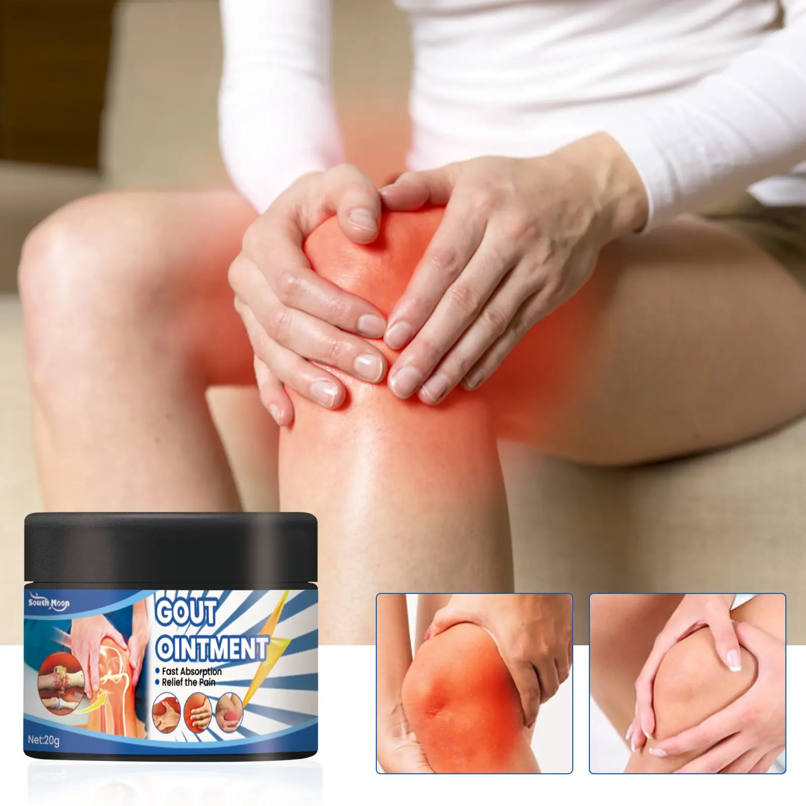 South Moon Uric Acid Care Cream - Body Moisturizer for Joint Therapy, Finger & Knee Pain Relief, Swelling Reduction, Skin Comfort