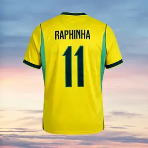 2026 New Home Yellow Away Blue No.10 Neymar No.11 Raphinha Short Sleeves Football Shirts
